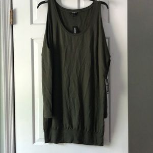 Express Olive Green Cold Shoulder tunic